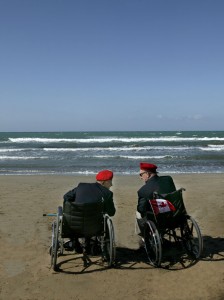 Austin Fuller and Doug Pierce, two Hasty P Pachino veterans, on their invasion beach in September 2005. ©2005 Michel Boucher Veterans